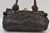 Authentic Chloe Vintage Paddington Leather Shoulder Hand Bag Brown 9653I