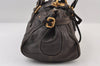 Authentic Chloe Vintage Paddington Leather Shoulder Hand Bag Brown 9653I