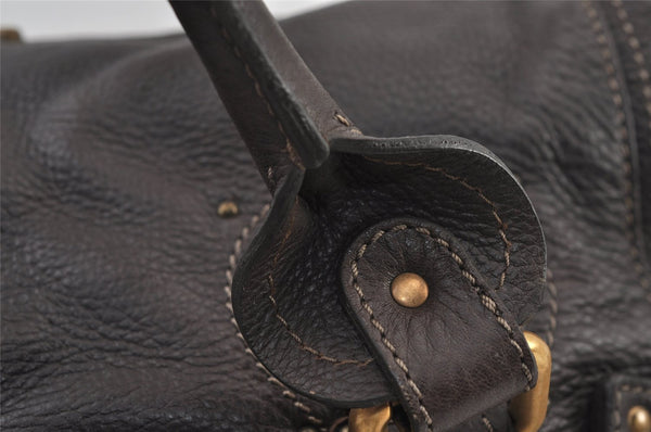 Authentic Chloe Vintage Paddington Leather Shoulder Hand Bag Brown 9653I