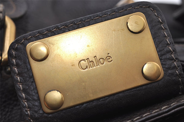 Authentic Chloe Vintage Paddington Leather Shoulder Hand Bag Brown 9653I