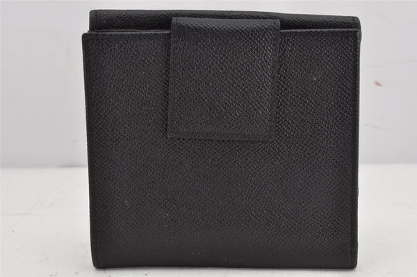 Authentic BVLGARI BVLGARI BVLGARI Leather Bifold Wallet Purse Black 9653J