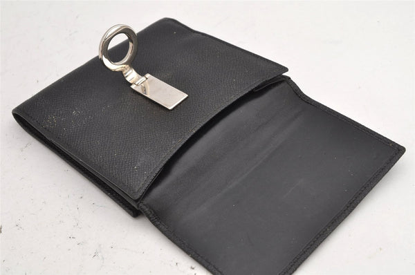 Authentic BVLGARI BVLGARI BVLGARI Leather Bifold Wallet Purse Black 9653J