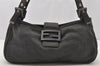 Authentic FENDI Vintage Shoulder Hand Bag Purse Jersey Leather Gray 9654I