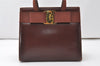 Authentic Salvatore Ferragamo Vara Ribbon Leather 2Way Hand Bag Brown SF 9656I