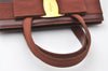 Authentic Salvatore Ferragamo Vara Ribbon Leather 2Way Hand Bag Brown SF 9656I