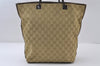 Authentic GUCCI Sherry Line Tote Bag GG Canvas Leather 31243 Beige 9658I