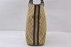 Authentic GUCCI Sherry Line Tote Bag GG Canvas Leather 31243 Beige 9658I