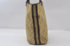 Authentic GUCCI Sherry Line Tote Bag GG Canvas Leather 31243 Beige 9658I