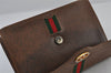 Authentic GUCCI Web Sherry Line Chain Shoulder Cross Bag Leather Brown 9659I