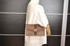 Authentic GUCCI Web Sherry Line Chain Shoulder Cross Bag Leather Brown 9659I
