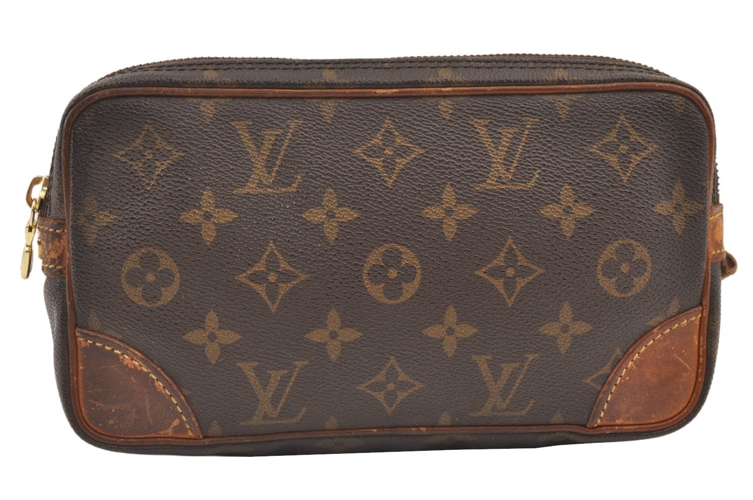 Authentic Louis Vuitton Monogram Marly Dragonne PM M51827 Clutch Hand Bag 9660J