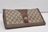 Authentic GUCCI Web Sherry Line Clutch Hand Bag Purse GG PVC Leather Brown 9661I