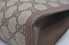 Authentic GUCCI Web Sherry Line Clutch Hand Bag Purse GG PVC Leather Brown 9661I