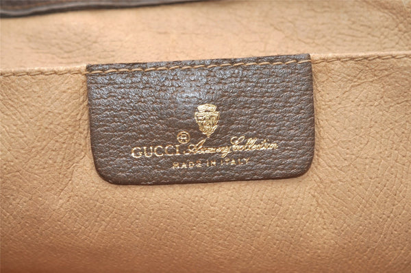 Authentic GUCCI Web Sherry Line Clutch Hand Bag Purse GG PVC Leather Brown 9661I