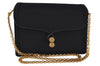 Authentic GUCCI Chain Shoulder Cross Bag Purse Cotton Leather Black 9662I