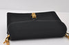 Authentic GUCCI Chain Shoulder Cross Bag Purse Cotton Leather Black 9662I