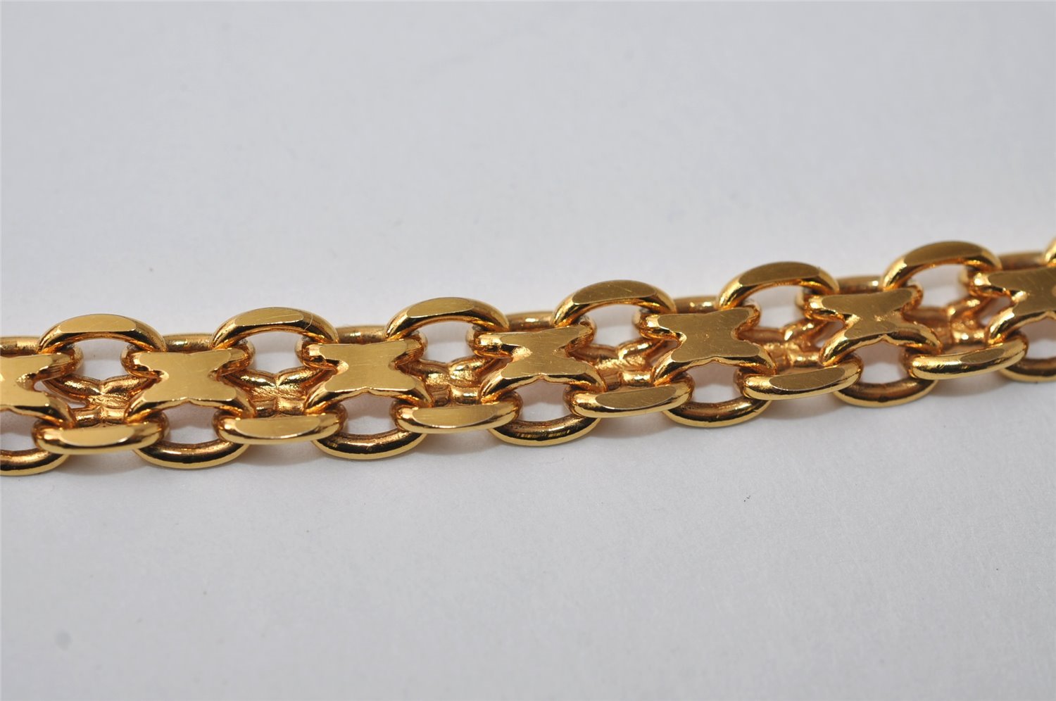 Authentic GUCCI Chain Shoulder Cross Bag Purse Cotton Leather Black 9662I