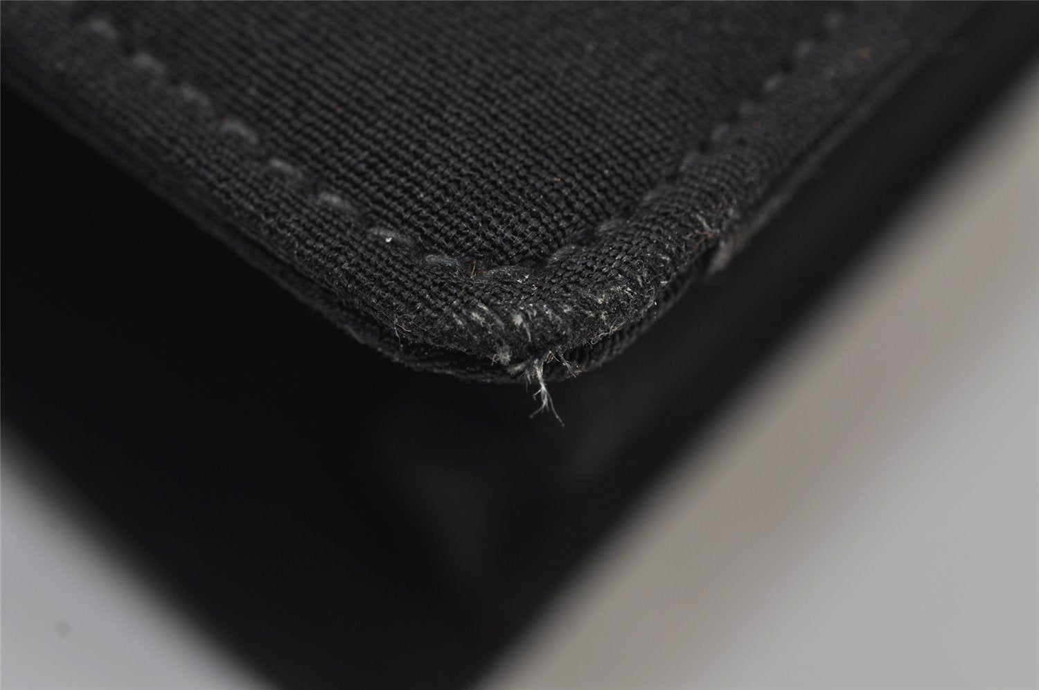 Authentic GUCCI Chain Shoulder Cross Bag Purse Cotton Leather Black 9662I