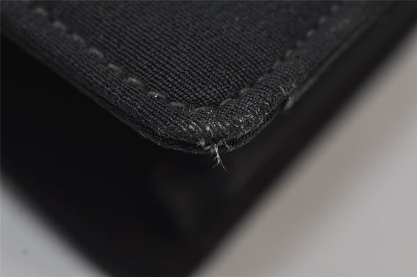 Authentic GUCCI Chain Shoulder Cross Bag Purse Cotton Leather Black 9662I