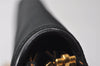 Authentic GUCCI Chain Shoulder Cross Bag Purse Cotton Leather Black 9662I