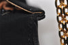 Authentic GUCCI Chain Shoulder Cross Bag Purse Cotton Leather Black 9662I