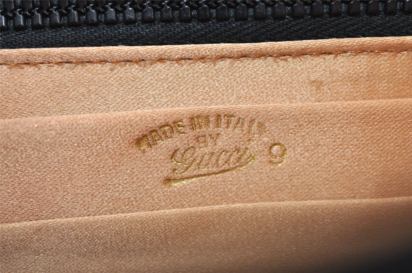 Authentic GUCCI Chain Shoulder Cross Bag Purse Cotton Leather Black 9662I