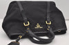 Authentic PRADA Nylon Tessuto Leather 2Way Hand Tote Bag Purse Black 9663I