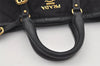 Authentic PRADA Nylon Tessuto Leather 2Way Hand Tote Bag Purse Black 9663I