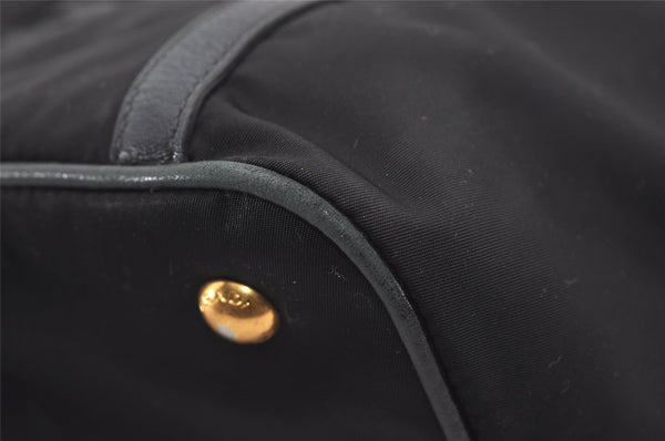 Authentic PRADA Nylon Tessuto Leather 2Way Hand Tote Bag Purse Black 9663I