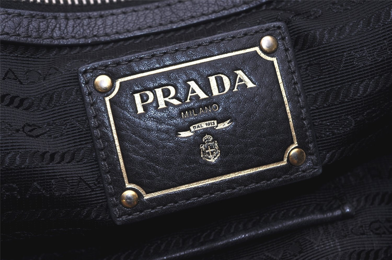 Authentic PRADA Nylon Tessuto Leather 2Way Hand Tote Bag Purse Black 9663I