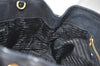 Authentic PRADA Nylon Tessuto Leather 2Way Hand Tote Bag Purse Black 9663I