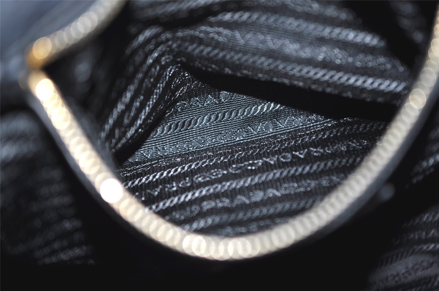 Authentic PRADA Nylon Tessuto Leather 2Way Hand Tote Bag Purse Black 9663I