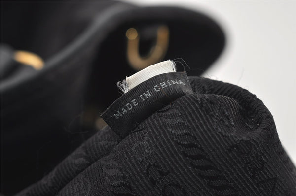 Authentic PRADA Nylon Tessuto Leather 2Way Hand Tote Bag Purse Black 9663I