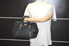 Authentic PRADA Nylon Tessuto Leather 2Way Hand Tote Bag Purse Black 9663I