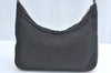 Authentic GUCCI Web Sherry Line Shoulder Bag Canvas Leather 01233 Black 9664I
