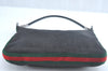Authentic GUCCI Web Sherry Line Shoulder Bag Canvas Leather 01233 Black 9664I