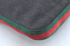 Authentic GUCCI Web Sherry Line Shoulder Bag Canvas Leather 01233 Black 9664I