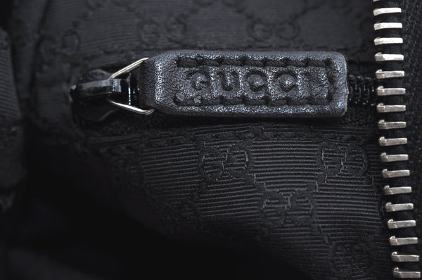 Authentic GUCCI Web Sherry Line Shoulder Bag Canvas Leather 01233 Black 9664I