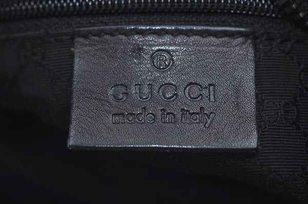 Authentic GUCCI Web Sherry Line Shoulder Bag Canvas Leather 01233 Black 9664I