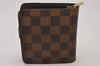 Authentic Louis Vuitton Damier Compact Zip Bifold Wallet Purse N61668 LV 9666I