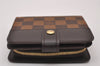 Authentic Louis Vuitton Damier Compact Zip Bifold Wallet Purse N61668 LV 9666I