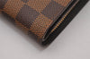 Authentic Louis Vuitton Damier Compact Zip Bifold Wallet Purse N61668 LV 9666I