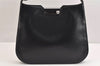 Authentic Salvatore Ferragamo Gancini Leather Shoulder Hand Bag Black SF 9667J