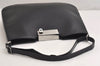 Authentic Salvatore Ferragamo Gancini Leather Shoulder Hand Bag Black SF 9667J