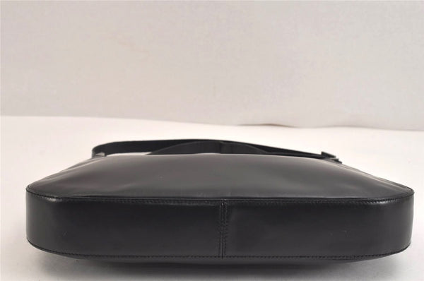 Authentic Salvatore Ferragamo Gancini Leather Shoulder Hand Bag Black SF 9667J