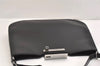 Authentic Salvatore Ferragamo Gancini Leather Shoulder Hand Bag Black SF 9667J