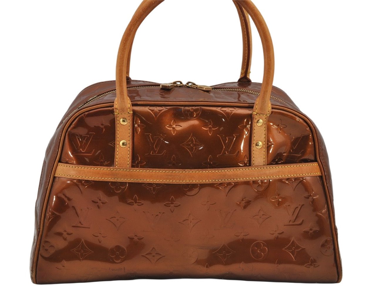 Authentic Louis Vuitton Vernis Tompkins Square Hand Bag Brown M91103 LV 9668J