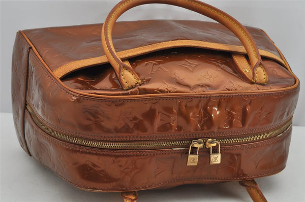 Authentic Louis Vuitton Vernis Tompkins Square Hand Bag Brown M91103 LV 9668J