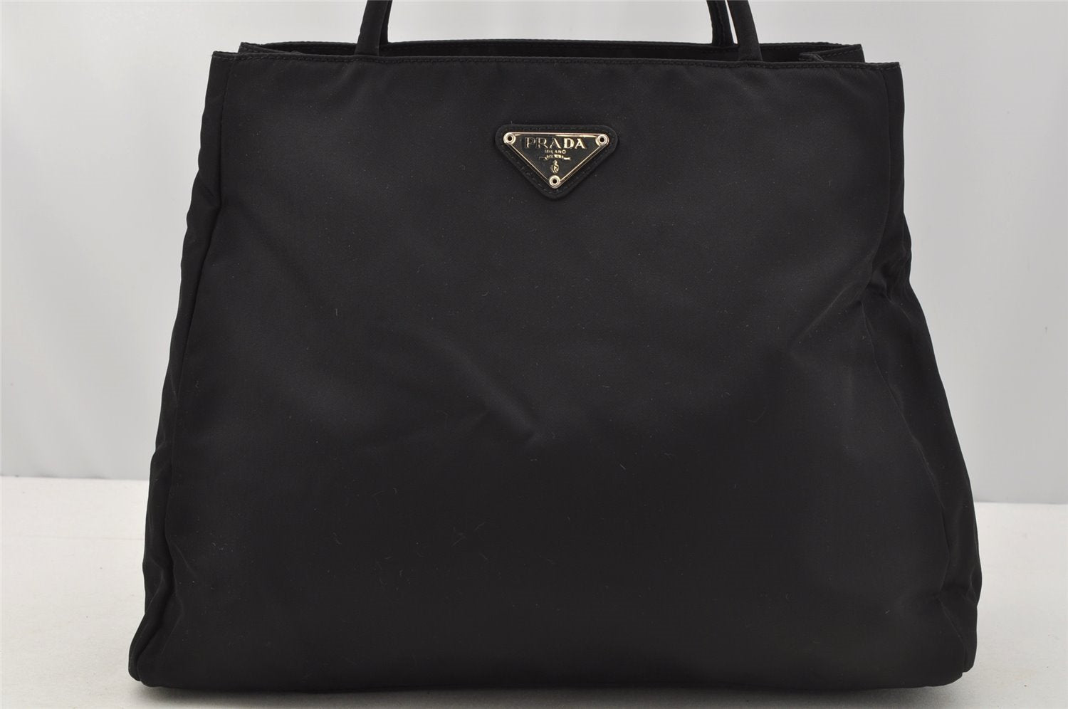 Authentic PRADA Vintage Nylon Tessuto Hand Bag Purse Black 9669I