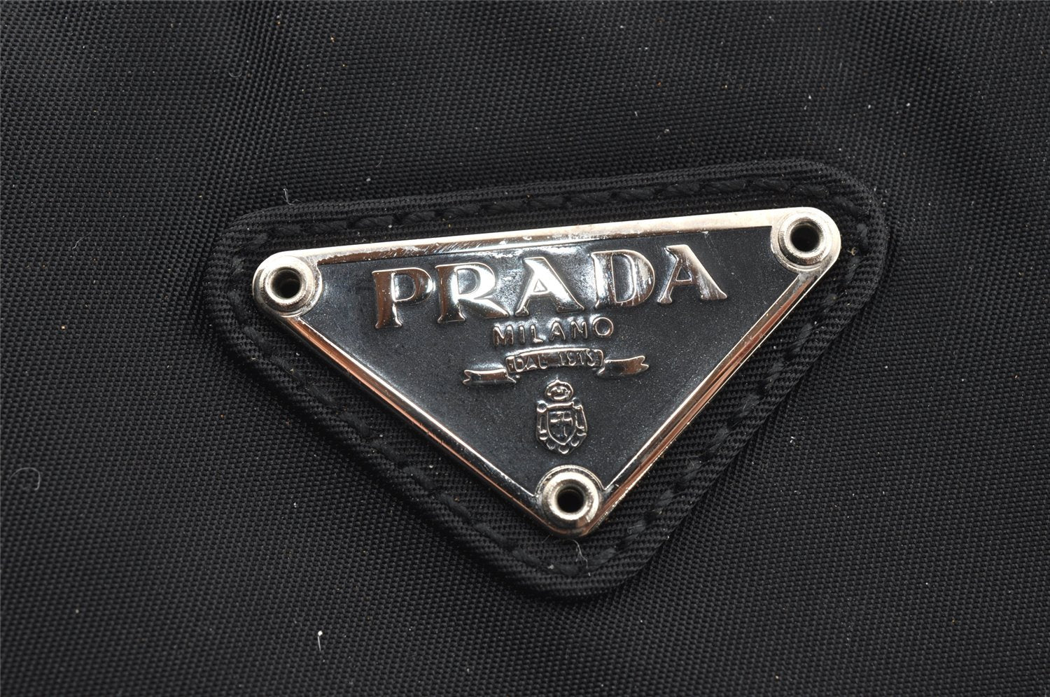 Authentic PRADA Vintage Nylon Tessuto Hand Bag Purse Black 9669I